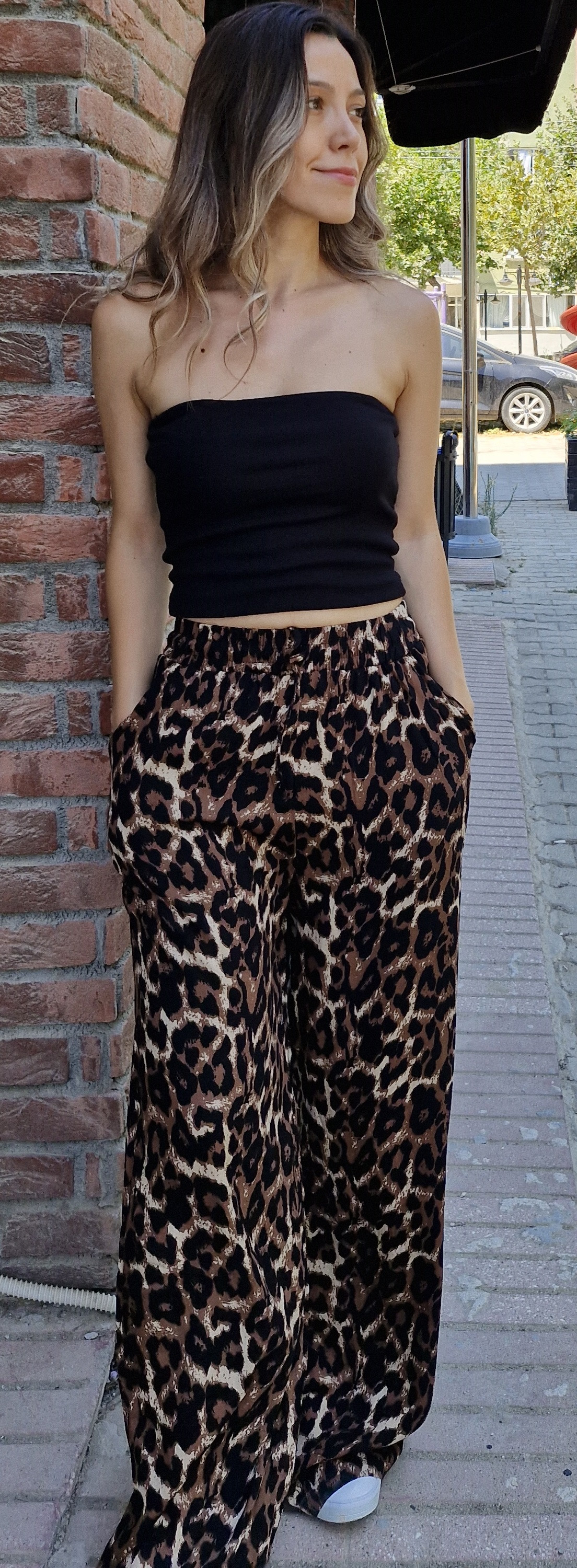 Leopar Desenli Pantolon