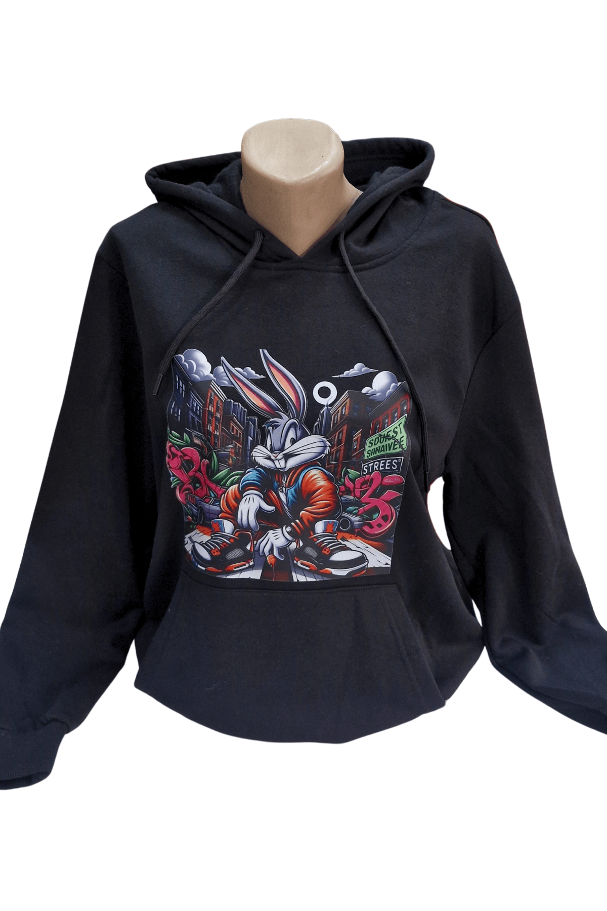 Unisex Baskılı Kapüşonlu İki İplik Sweatshirt